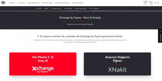 2011’den bu yana faaliyet gösteren Xchange by Toyota’nın online showroom’u, şimdi toyota.com.tr çatısı altına taşındı.