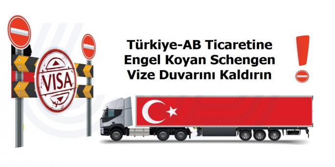 AB’nin Türkiye’den talep ettiği ürünler Türk vatandaşı profesyonel TIR sürücülerine uygulanan “Schengen Vize Sisteminde” yaşanan sorunlar nedeniyle teslim edilemiyor.