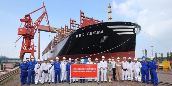 China State Shipbuilding Corporation (CSSC), MSC Tessa mega gemisini Mediterranean Shipping Company'ye teslim etti.