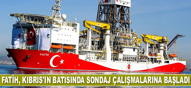 Fatih sondaj gemisi, Kıbrıs’ın batısında doğalgaz arama çalışmalarına başladı