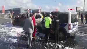 İstanbul Havalimanı girişinde yangın! Polis aracına sıçradı