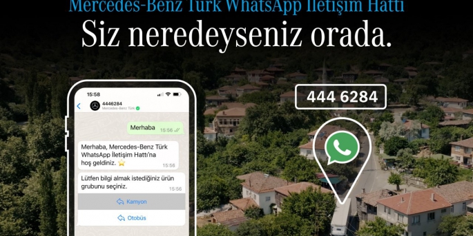 Mercedes-Benz Türk, 444 62 84 numaralı çağrı merkezine ait WhatsApp İletişim hattını devreye aldı.