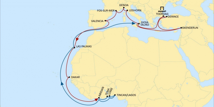 MSC, Türkiye’den direkt uğrak yapacağı Batı Afrika limanlarına olan servisini Şubat sonu itibarıyla hizmete sunuyor.