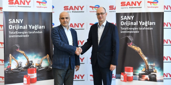 SANY iş makinelerinin orijinal yağları TotalEnergies Turkey Pazarlama tarafından İzmir Menemen’de üretilecek.