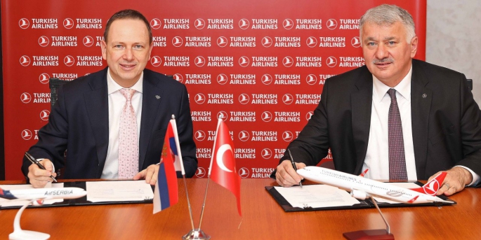 Türk Hava Yolları ve Air Serbia mevcut kod paylaşımı (codeshare) anlaşmalarını uçuş ağlarındaki ilâve destinasyonlarla genişletiyor.